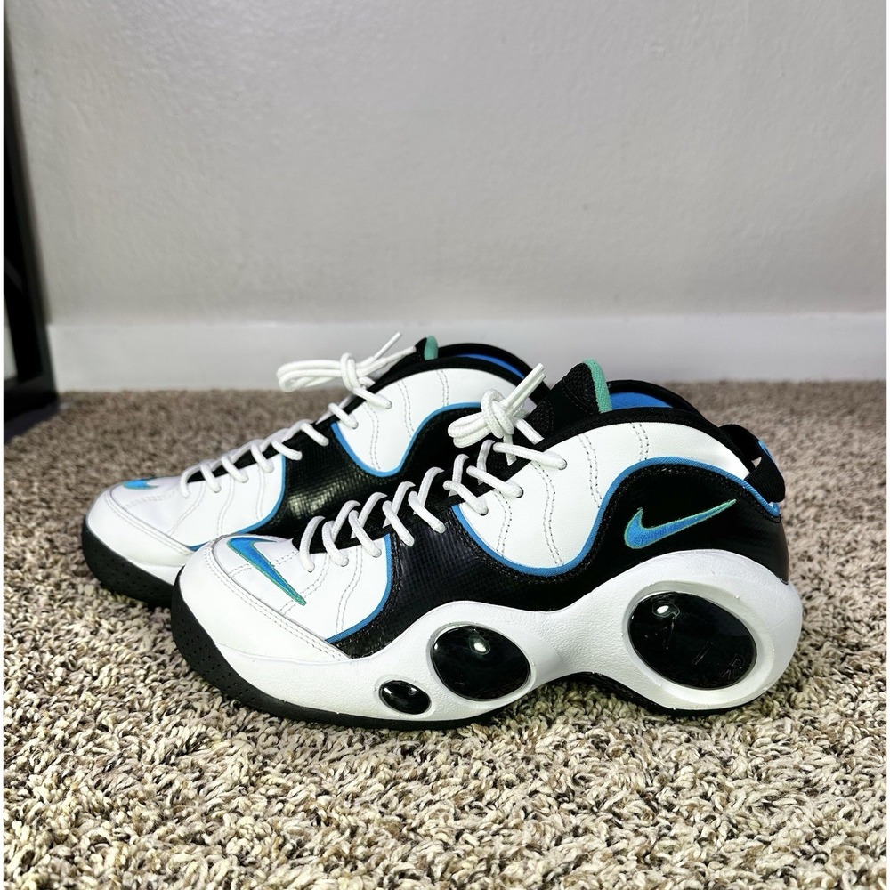 Nike Air Zoom Flight 95 Men's Basketball Shoes White/Blue Size 7.5 DM0524-100